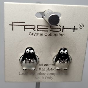 Fresh Crystal Collection Penguin Small Earrings